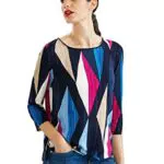 STREET ONE Damen A319430 T-Shirt 3/4 Arm, deep Blue