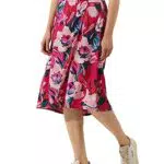STREET ONE Damen A361310 Wickelrock Floral, Berry Rose
