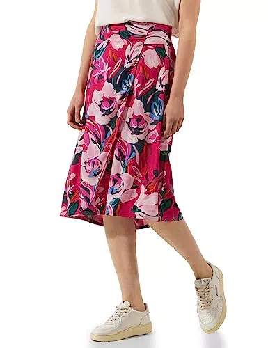 STREET ONE Damen A361310 Wickelrock Floral, Berry Rose