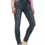 STREET ONE Damen A375883 Jeanshose Slim, deep Blue Black wash
