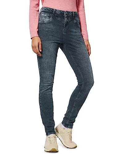 STREET ONE Damen A375883 Jeanshose Slim, deep Blue Black wash