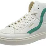 Superdry Mens Basket Lux Trainer Sneaker, White/Aqua