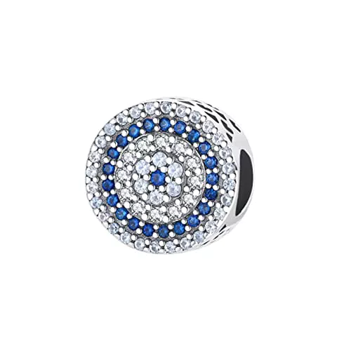 Symretie Bead Anhänger mit Cubic Zirkonia, Charms Anhänger 925 Sterling Silber passend für Armbänder und Halskette Perlen Schmuck Geschenke für Frauen Mädchen