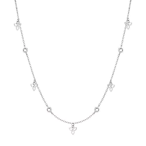 Tamaris Damen Halskette in Silber aus Edelstahl TJ-0001-N-45