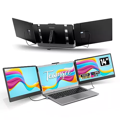 Teamgee Portable Monitor für Laptop, 14’’ FHD Laptop Monitor Erweiterung
