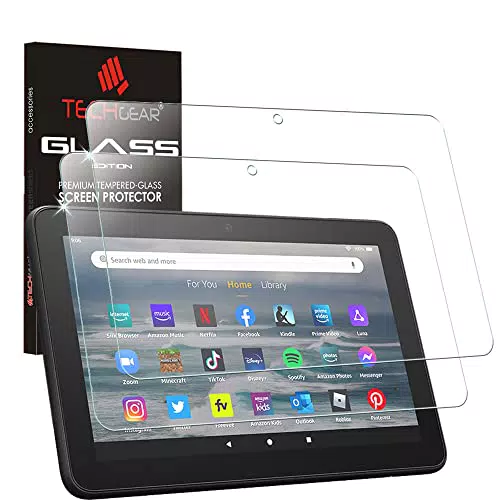 TECHGEAR 2 Stück GLAS für Amazon Neue Fire 7 Tablette - Displayschutzfolie aus gehärtetem Glas