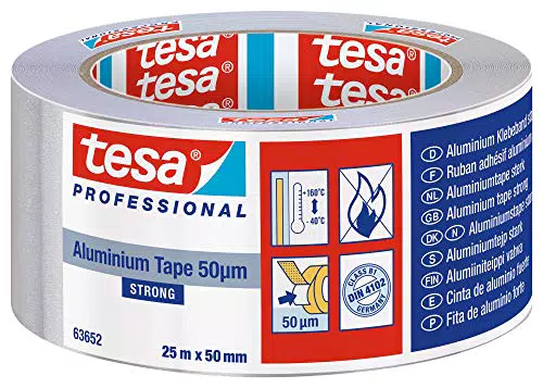 tesa 63652 Aluminium Klebeband, 50 mm x 25 m