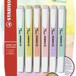 Textmarker - STABILO swing cool Pastel Edition - 6er Pack - 6 Farben