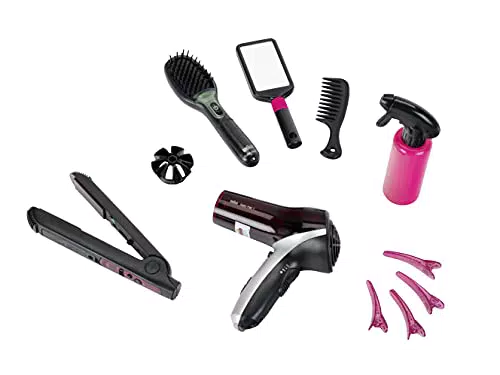 Theo Klein 5885 Klein 5873 Braun Satin Hair 7 Mega Set I Mit Haarglätter