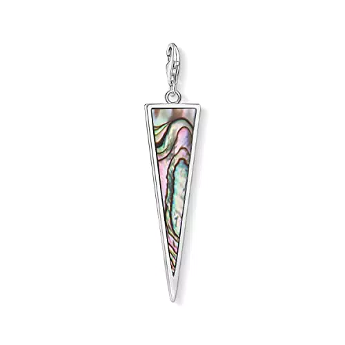 THOMAS SABO Damen-Charm-Anhänger Dreieck Abalone Perlmutt Türkis Charm Club 925 Sterling Silber Y0026-509-7