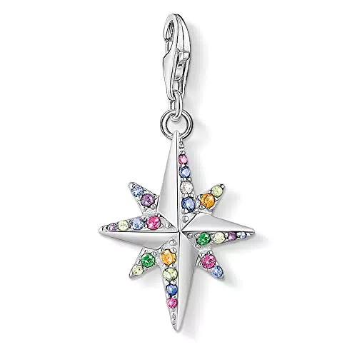 Thomas Sabo Damen Charm-Anhänger Stern bunt 925 Sterlingsilber 1817-342-7