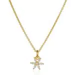 THOMAS SABO Damen Kette Gold Blume weiße Steine 925 Sterlingsilber KE2103-414-14-L45V