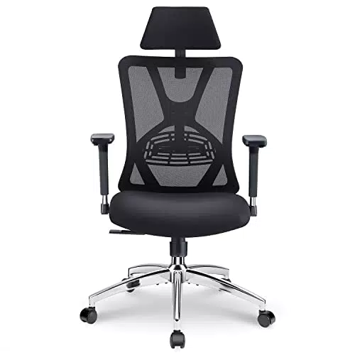 Ticova Bürostuhl Ergonomisch Schreibtischstuhl, Hoher Rücken Ergonomischer Stuhl mit Verstellbarer Lendenwirbelstütze