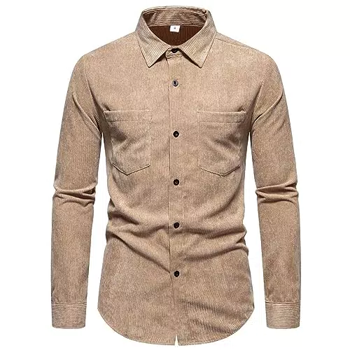 TIMELYE Herren Hemd Cord Langarm Herren Hemd Langarm Herbst Jacke Musselin Schwarzes Hemd Herren Leichte Hemden Freizeithemden Flannel Hawaii Hemd Männer Oversize Hemden Herren Langarm