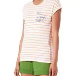 Timezone Damen Striped T-Shirt, White Melon Stripe, S