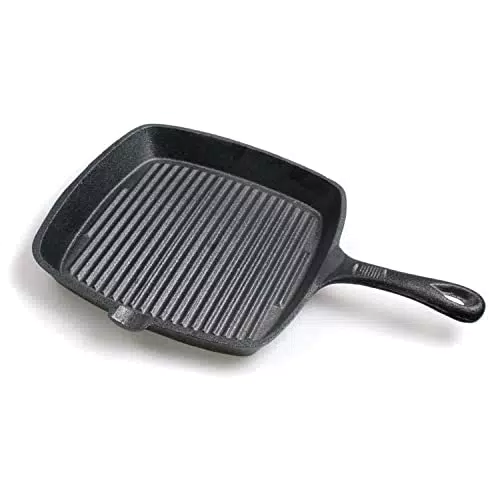 Tocis Big BBQ Gusseisenpfanne, rechteckige Grillpfanne Gusseisen mit Riffelung