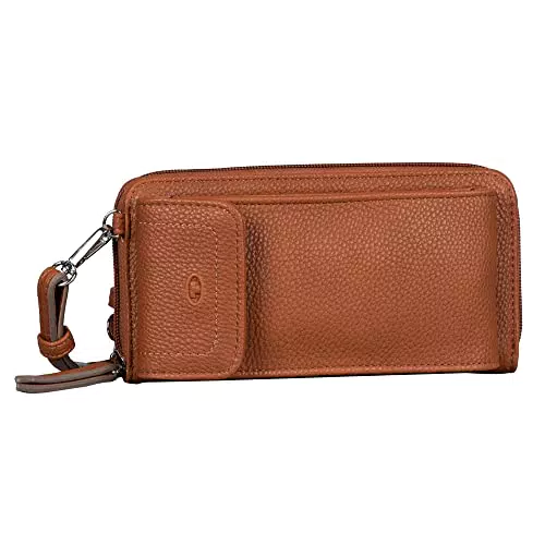 TOM TAILOR bags Ela Damen Geldbörse Portemonnaie Reißverschluss Groß Braun
