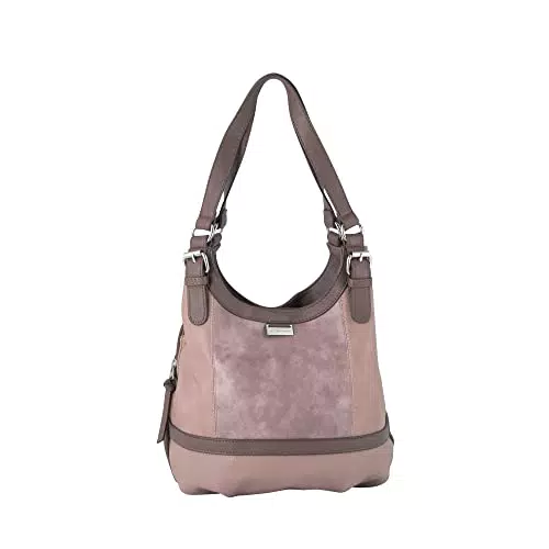 TOM TAILOR bags Juna Damen Shopper Umhängetasche Reißverschluss Klein Rosa