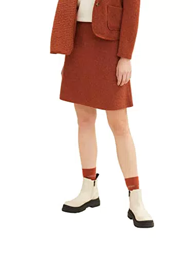 TOM TAILOR Damen 1034011 Basic Minirock, 30670 - Canyon Sunset Red Melange