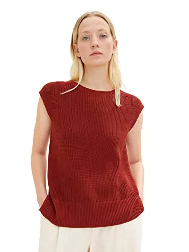 TOM TAILOR Damen 1034462 Strickpullover ohne Ärmel