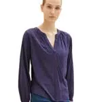 TOM TAILOR Damen 1035250 Basic Tunica Bluse, 11331 - Atlantic Ocean Blue