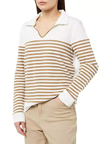 TOM TAILOR Damen 1035336 Pullover mit Streifen & Kragen