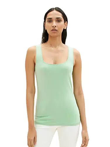 TOM TAILOR Damen 1035393 Basic Top, 31034 - Okra Green