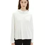 TOM TAILOR Damen 1035691 Longsleeve mit Schalkragen
