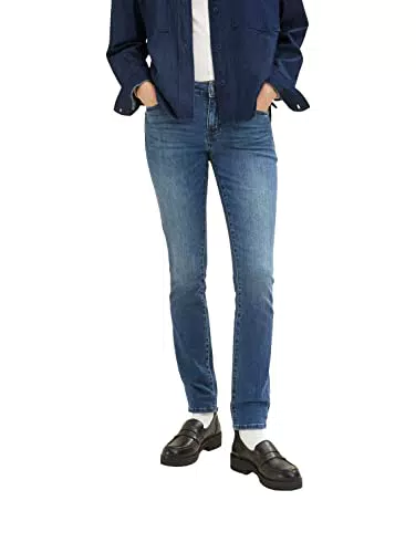 TOM TAILOR Damen 1035734 Alexa Slim Jeans, 10120 - Used Dark Stone Blue Denim