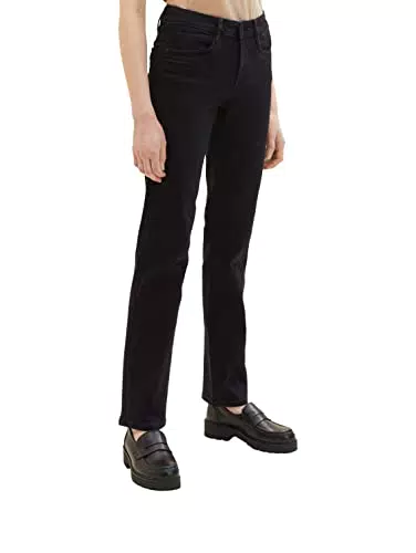 TOM TAILOR Damen 1035824 Alexa Straight Jeans, 10240 - Black Denim