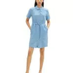 TOM TAILOR Damen 1036654 Kleid, 21184 - Soft Cloud Blue