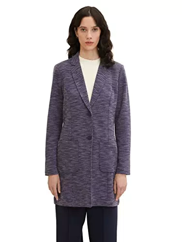 TOM TAILOR Damen Basic Mantel in Melange-Optik