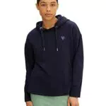 TOM TAILOR Damen Hoodie Sweatshirt mit Herz-Stickerei