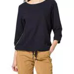TOM TAILOR Damen Longsleeve mit Schleifen-Detail am Saum