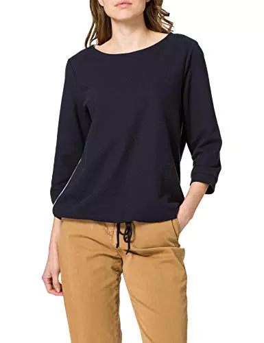 TOM TAILOR Damen Longsleeve mit Schleifen-Detail am Saum