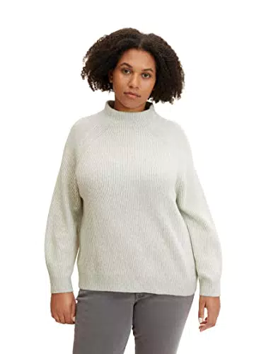 TOM TAILOR Damen Plusize Pullover mit Stehkragen 1035821