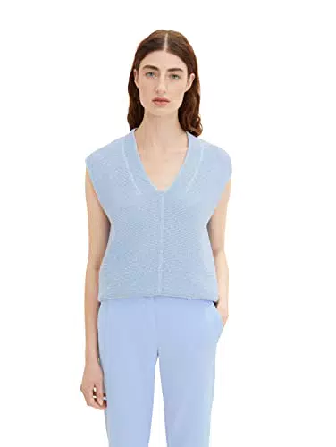 TOM TAILOR Damen Pullunder mit V-Ausschnitt