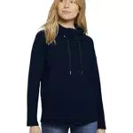 TOM TAILOR Damen Sweatshirt mit Schalkragen aus Bio-Baumwolle