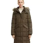 TOM TAILOR Damen Wintermantel mit Kapuze 1032489, 18123 - Tarmac Khaki