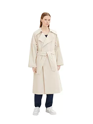 TOM TAILOR Denim Damen 1035318 Oversized Trenchcoat mit Gürtel