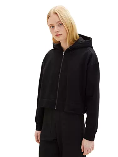 TOM TAILOR Denim Damen 1035351 Basic Sweatjacke mit Kapuze