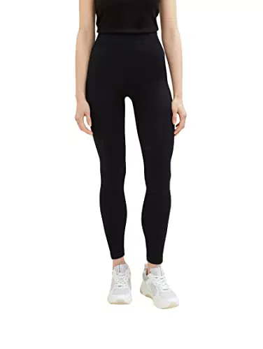TOM TAILOR Denim Damen 1035450 Basic Leggings mit Rippstruktur