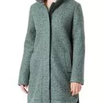 TOM TAILOR Denim Damen Boucle Mantel 1032674, 30567 - Green Black Boucle