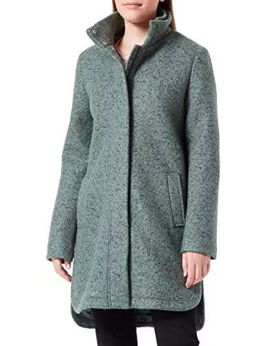 TOM TAILOR Denim Damen Boucle Mantel 1032674, 30567 - Green Black Boucle