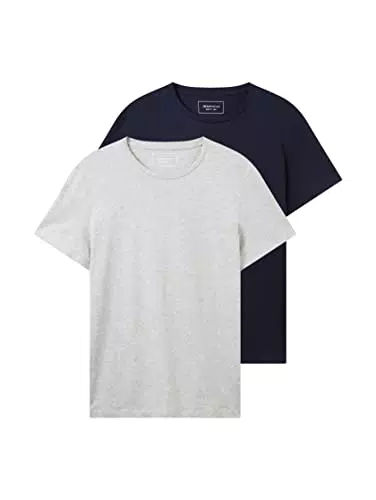 TOM TAILOR Denim Herren Basic T-Shirts im Doppelpack 1037161