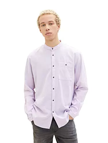 TOM TAILOR Denim Herren Hemd 1034914, 31152 - Lilac White Chambray