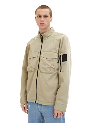 TOM TAILOR Denim Herren Jacke 1035105, 11863 - Silver Olive