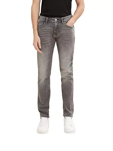 TOM TAILOR Denim Herren Piers Slim Jeans 1035860, 10218 - used light stone grey denim