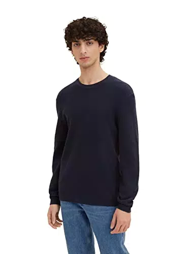 TOM TAILOR Denim Herren Pullover 1035320, 10668 - Sky Captain Blue