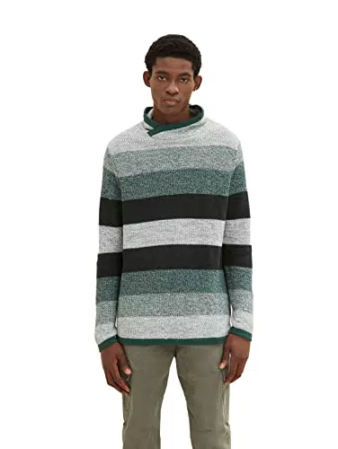 TOM TAILOR Denim Herren Strickpullover mit Streifen 1033774